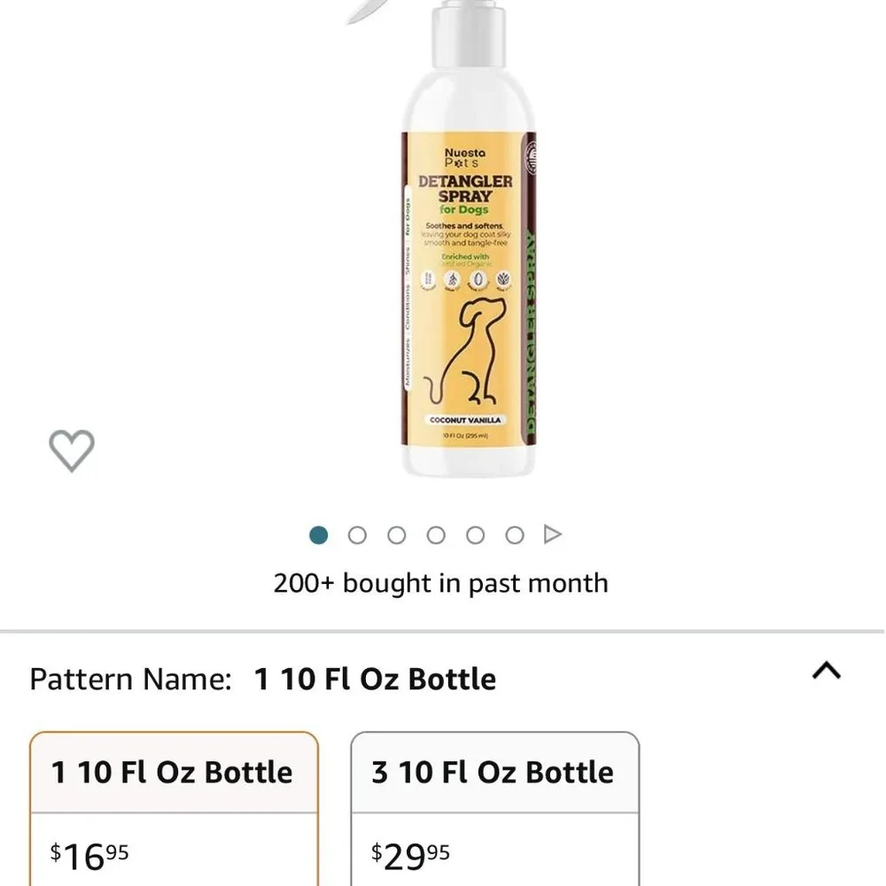 Nuesta Pets Detangler Spray for Dogs